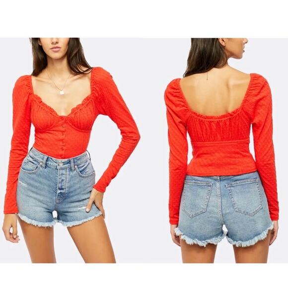 Free People Ladybug Long Sleeve Cropped Top - Picture 10 of 11